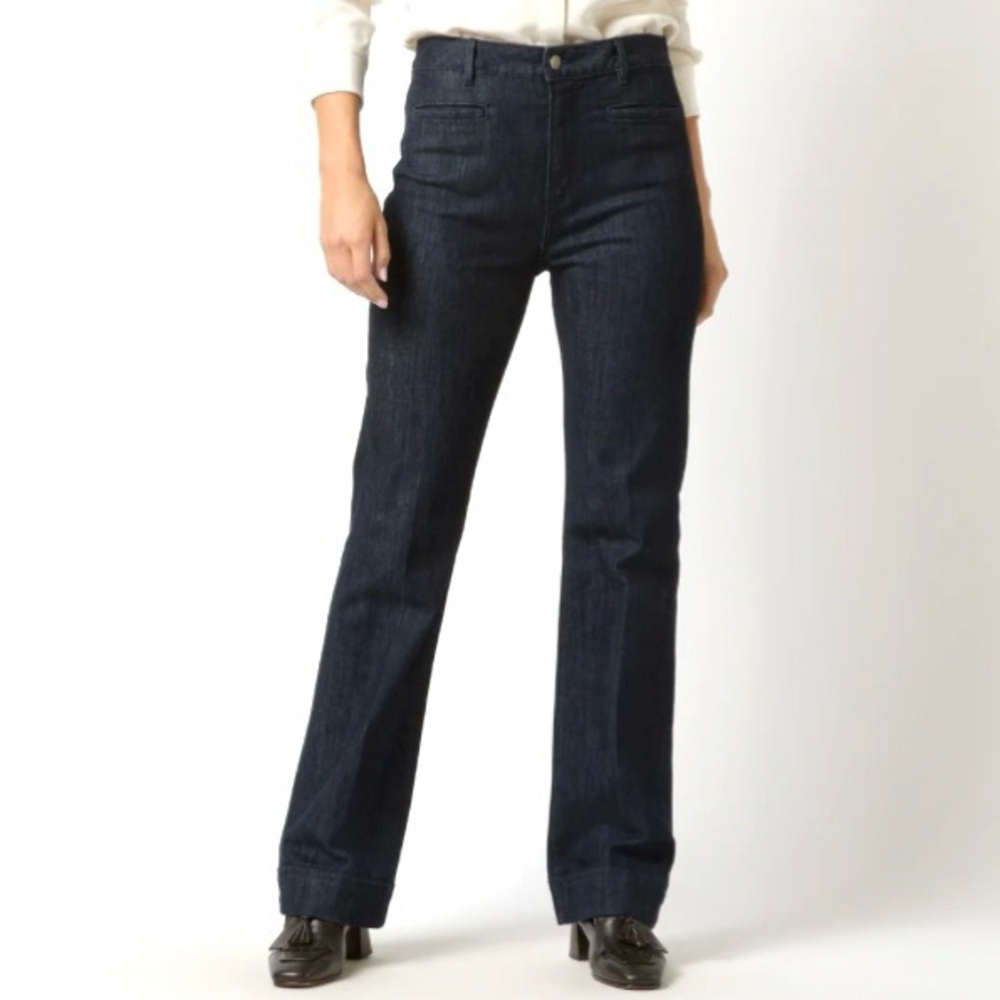 Ann Mashburn Sloane Trouser Jeans Women’s Size 24 Dark Indigo Stretch Denim